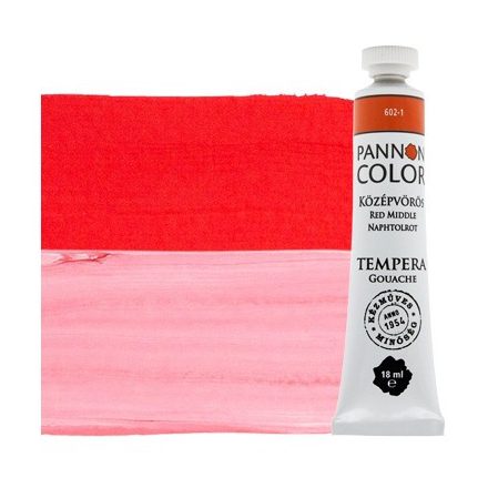 Pannoncolor tempera 602-1 középvörös 18ml