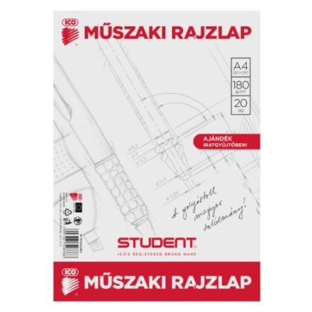 ICO Student A3 műszaki rajzlap 20lap 180g