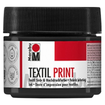 Marabu TEXTIL PRINT szita és linó festék 974 fekete 100ml