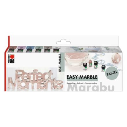 Marabu EASY MARBLE márványozó festék készlet pasztell színek 6*15ml